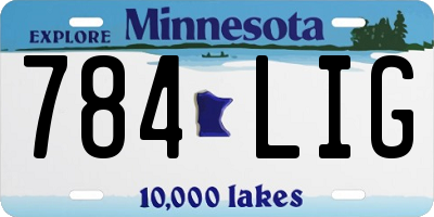 MN license plate 784LIG