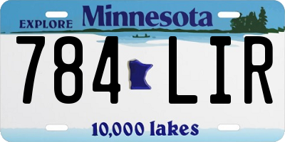 MN license plate 784LIR