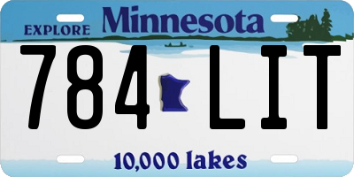 MN license plate 784LIT