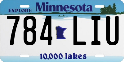 MN license plate 784LIU