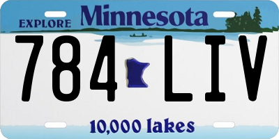 MN license plate 784LIV