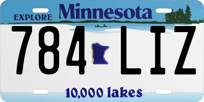 MN license plate 784LIZ