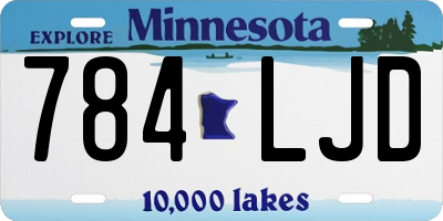 MN license plate 784LJD
