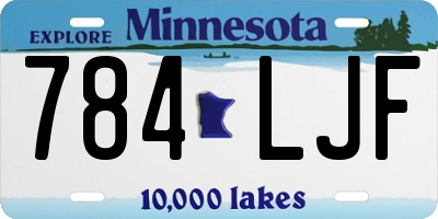 MN license plate 784LJF