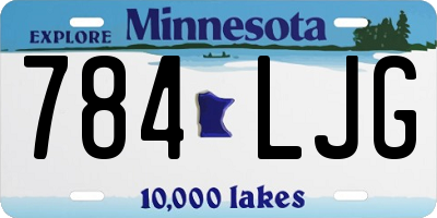 MN license plate 784LJG