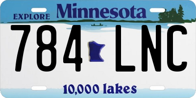 MN license plate 784LNC