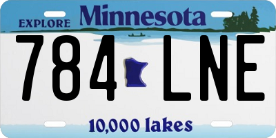 MN license plate 784LNE
