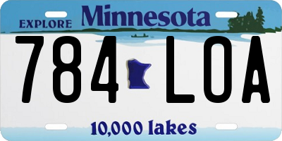 MN license plate 784LOA