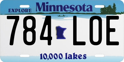 MN license plate 784LOE