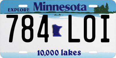 MN license plate 784LOI