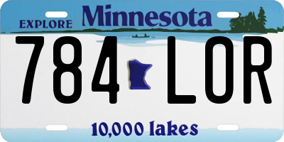 MN license plate 784LOR