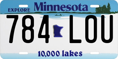 MN license plate 784LOU