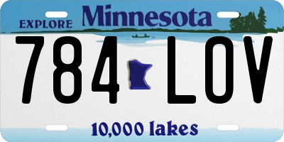 MN license plate 784LOV