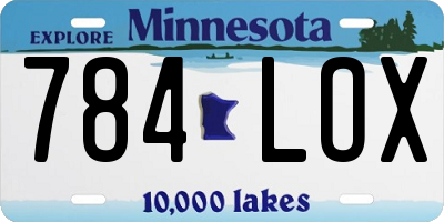 MN license plate 784LOX