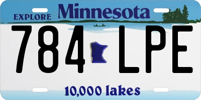 MN license plate 784LPE