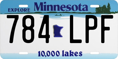 MN license plate 784LPF