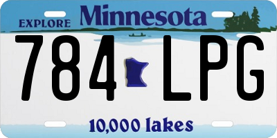 MN license plate 784LPG