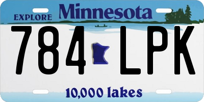 MN license plate 784LPK
