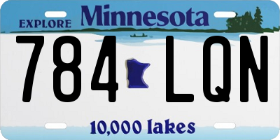 MN license plate 784LQN