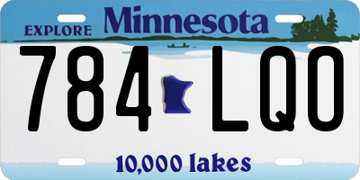 MN license plate 784LQO