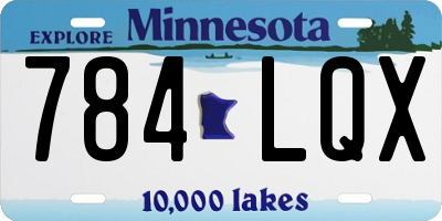 MN license plate 784LQX