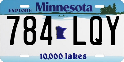 MN license plate 784LQY