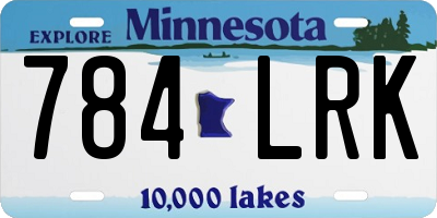 MN license plate 784LRK