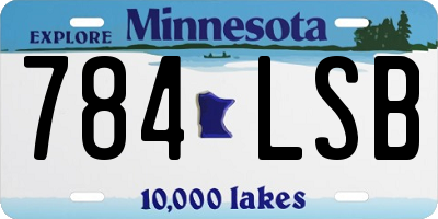 MN license plate 784LSB
