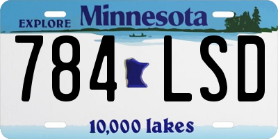 MN license plate 784LSD
