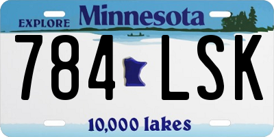 MN license plate 784LSK