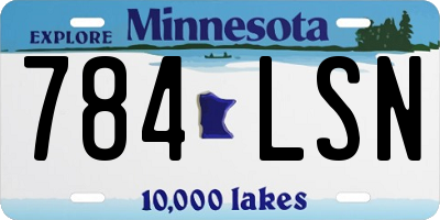 MN license plate 784LSN