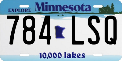 MN license plate 784LSQ