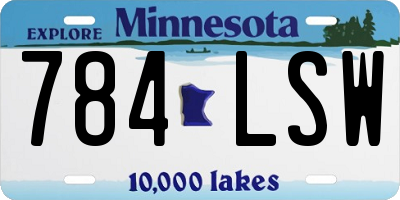 MN license plate 784LSW