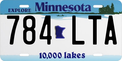 MN license plate 784LTA