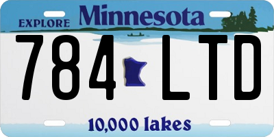 MN license plate 784LTD