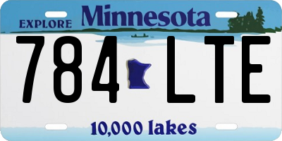 MN license plate 784LTE