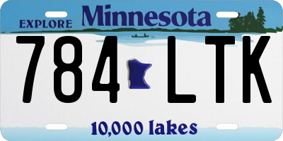 MN license plate 784LTK