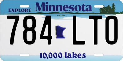 MN license plate 784LTO