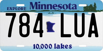 MN license plate 784LUA