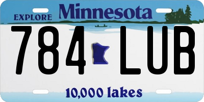 MN license plate 784LUB