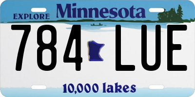 MN license plate 784LUE