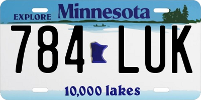 MN license plate 784LUK
