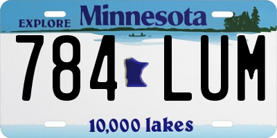 MN license plate 784LUM
