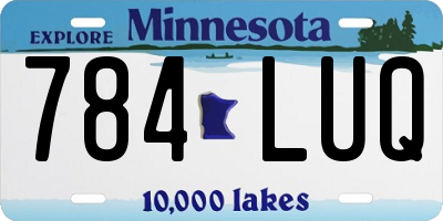 MN license plate 784LUQ