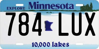 MN license plate 784LUX