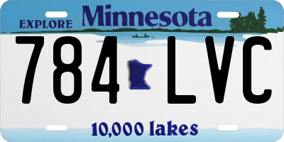 MN license plate 784LVC