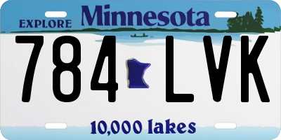 MN license plate 784LVK