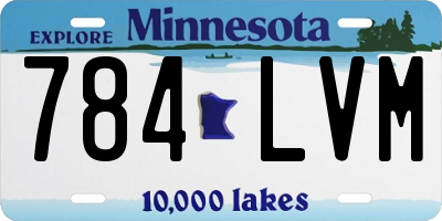 MN license plate 784LVM