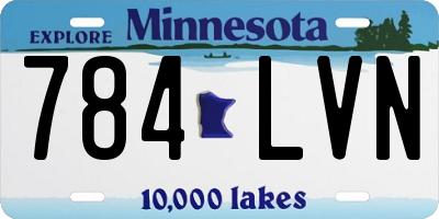 MN license plate 784LVN
