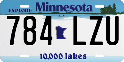 MN license plate 784LZU